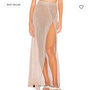 Super down KEVA WRAP MAXI SKIRT IN BRONZE